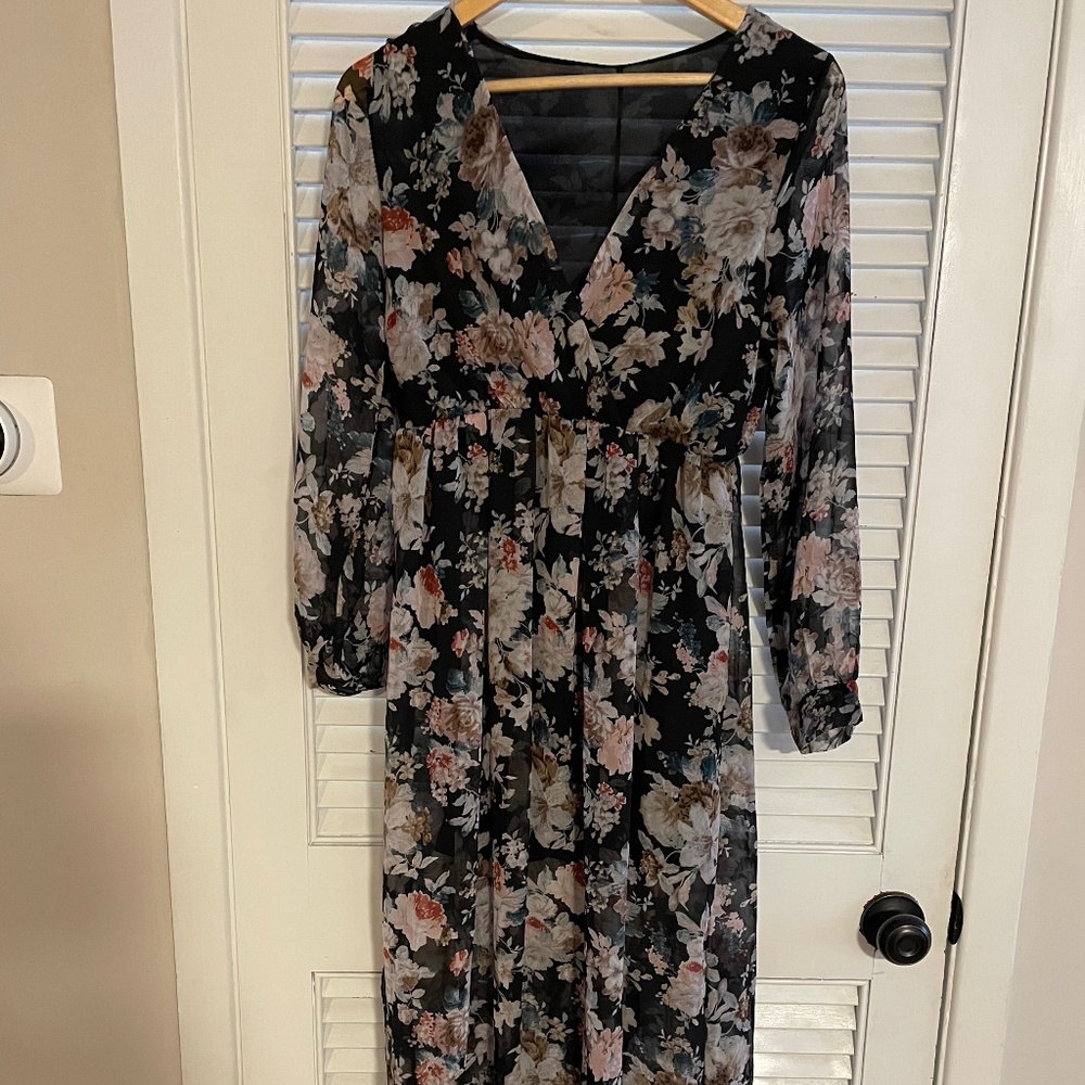 Long sleeve floral dress